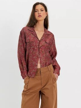 Found Floral Moss Camp Shirt